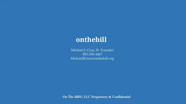 On The Bill LLC pitch deck cover