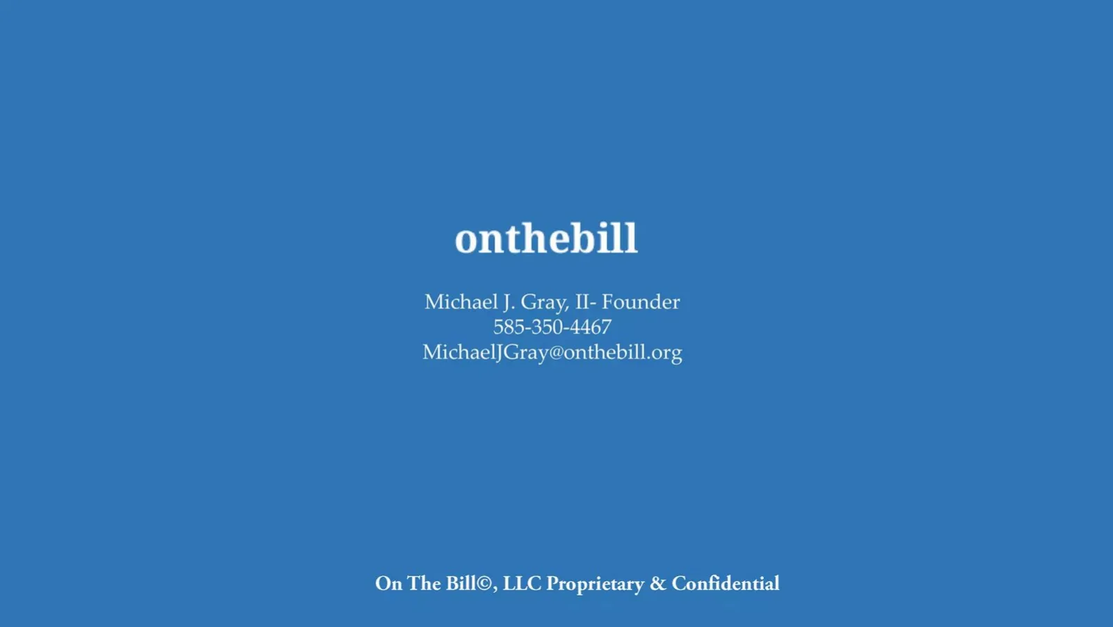 On The Bill LLC pitch deck slide