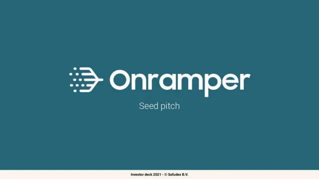 Onramper pitch deck cover