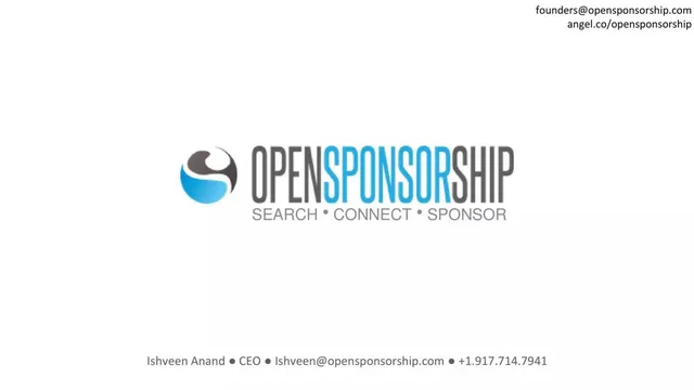 OpenSponsorship pitch deck cover