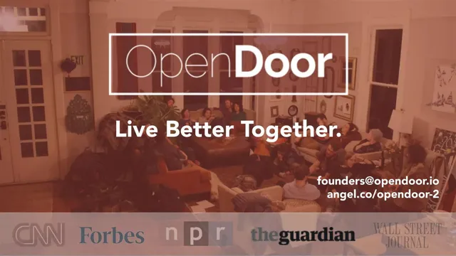 OpenDoor Coliving pitch deck cover