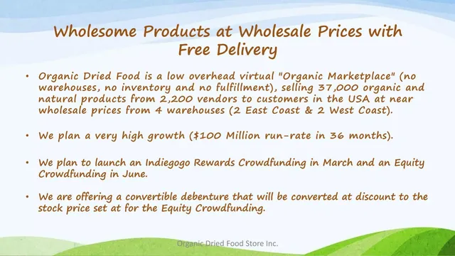 Product / solution slide 2 from Organic Dried Food Store Inc.