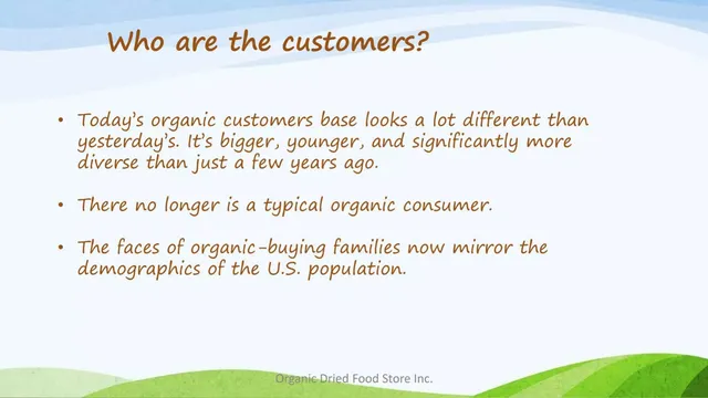 Market analysis / overview slide 5 from Organic Dried Food Store Inc.
