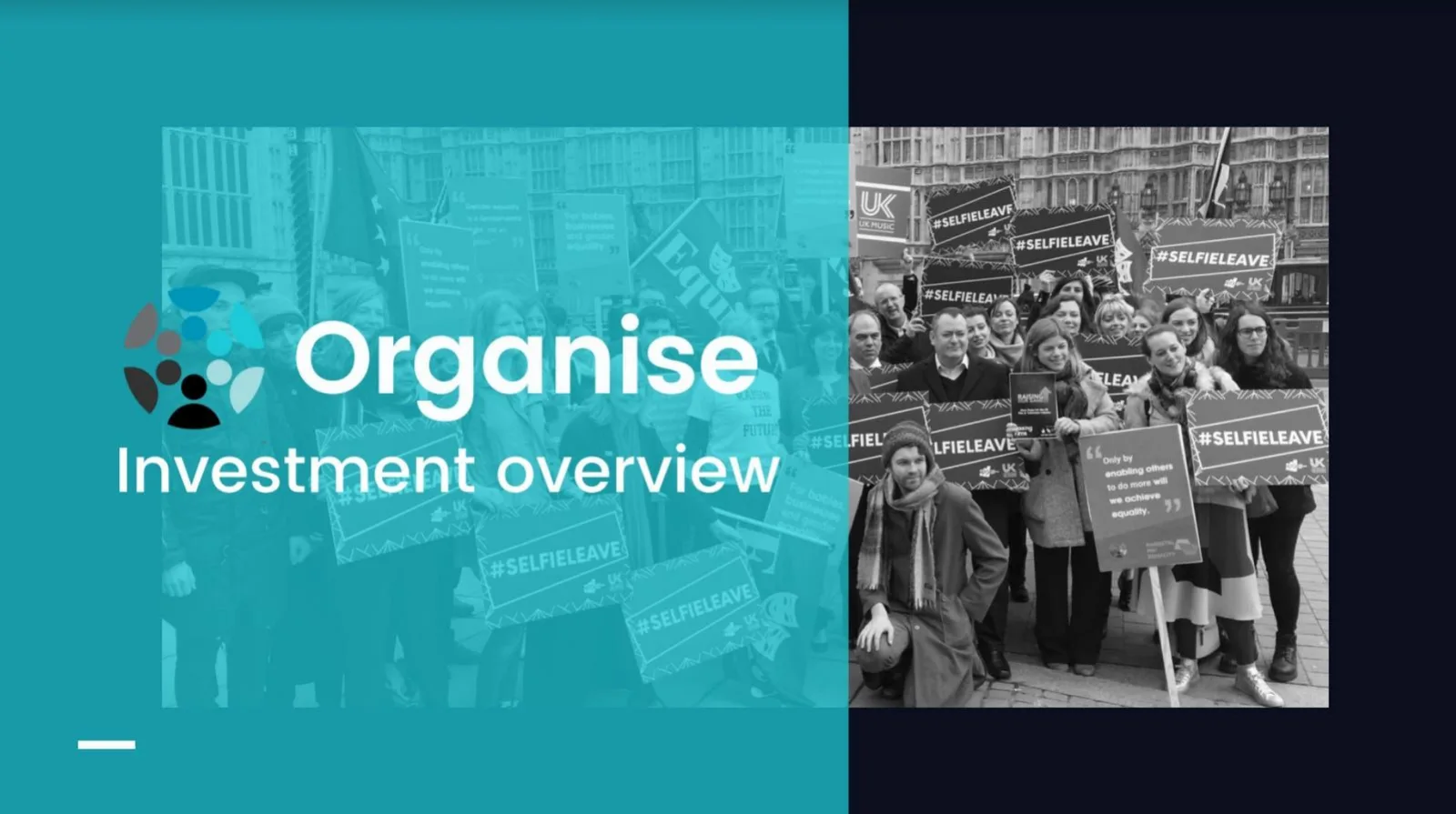 Organise pitch deck slide