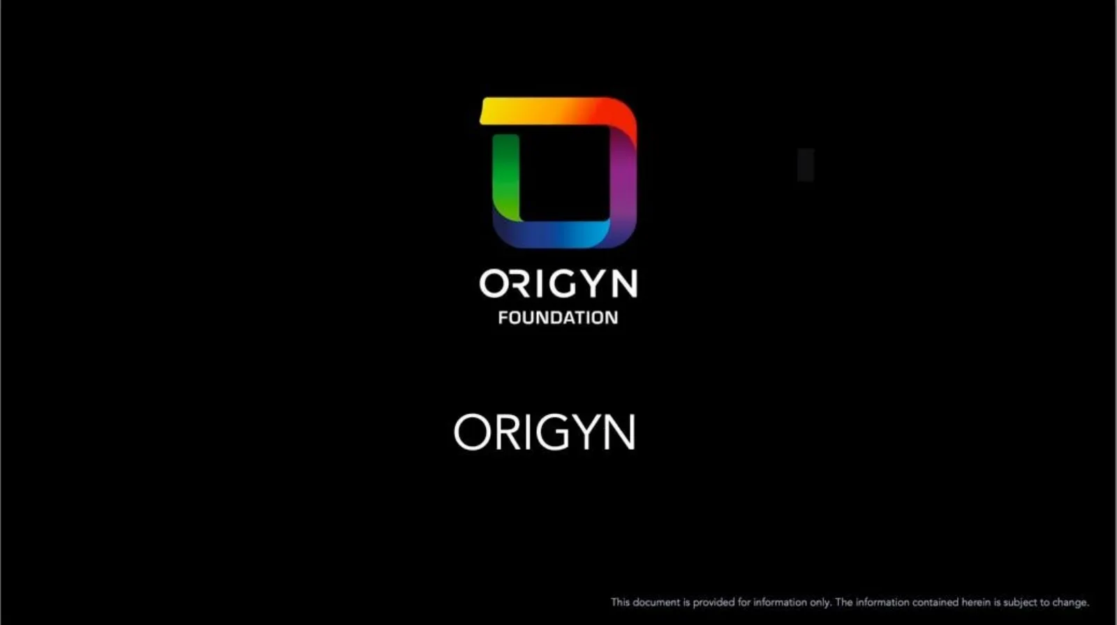 ORIGYN Foundation pitch deck slide