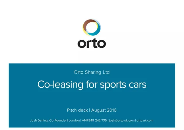 Orto pitch deck cover