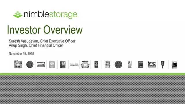 Nimble Storage pitch deck cover