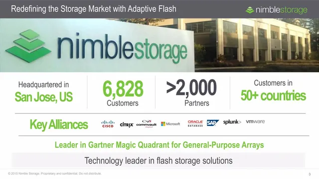 Company overview slide 3 from Nimble Storage