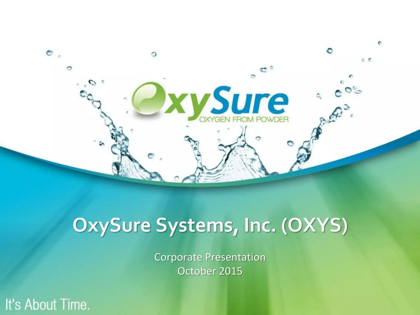 OxySure Systems pitch deck slide
