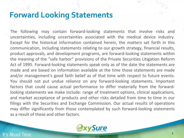 Disclaimer slide 2 from OxySure Systems