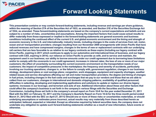 Disclaimer slide 2 from Pacer International