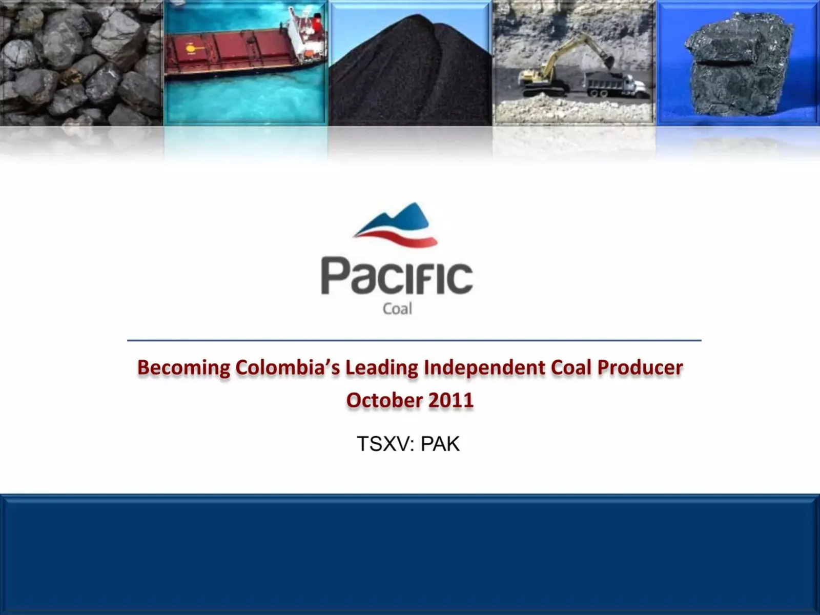 Pacific Coal pitch deck slide