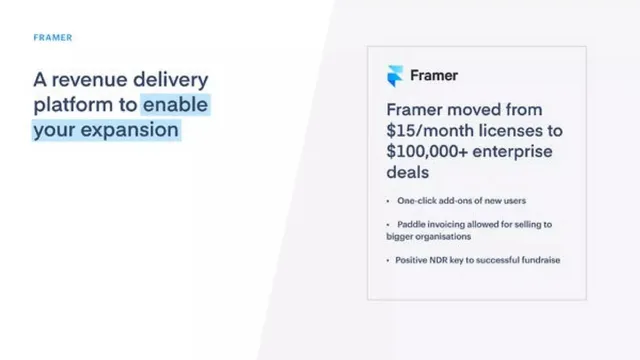 Business model / revenue streams slide 11 from Paddle