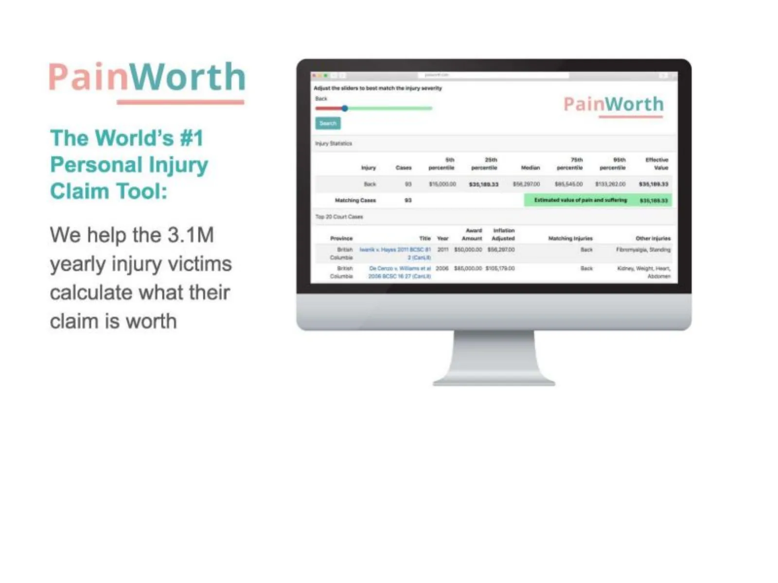PainWorth pitch deck slide