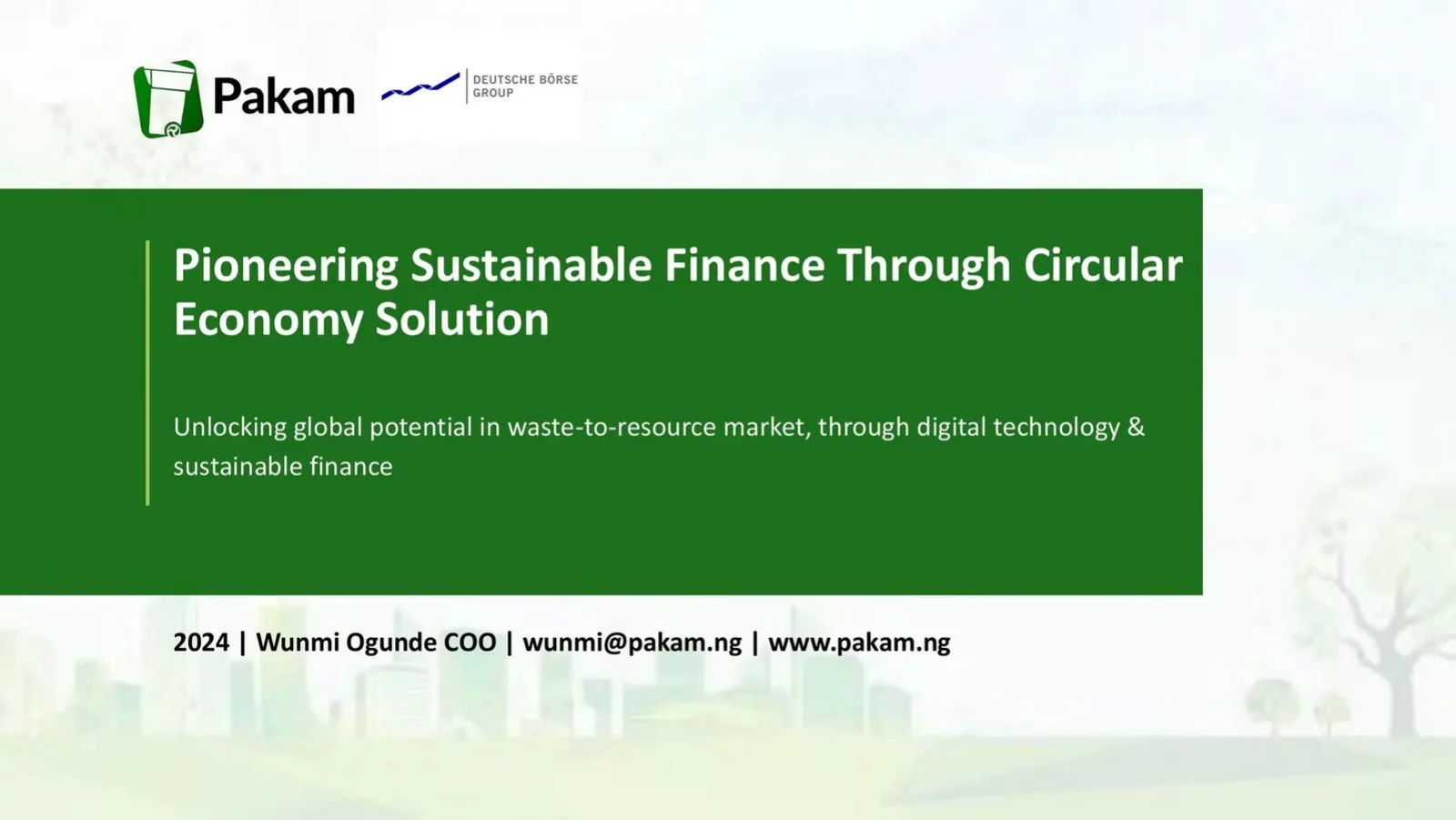 Pakam pitch deck slide