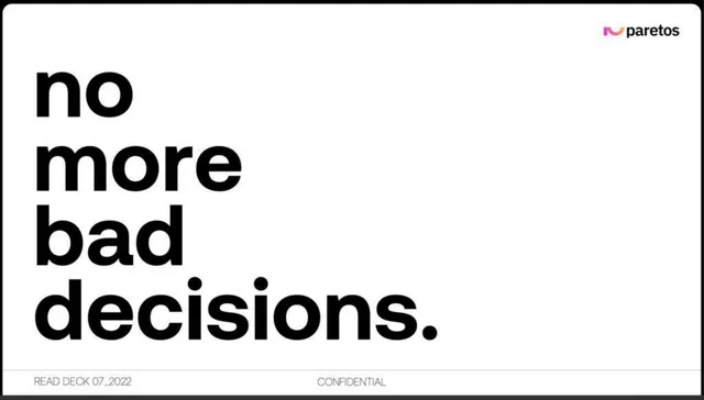 Paretos pitch deck cover