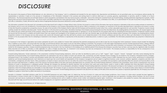 Disclaimer slide 2 from Patriot Shield