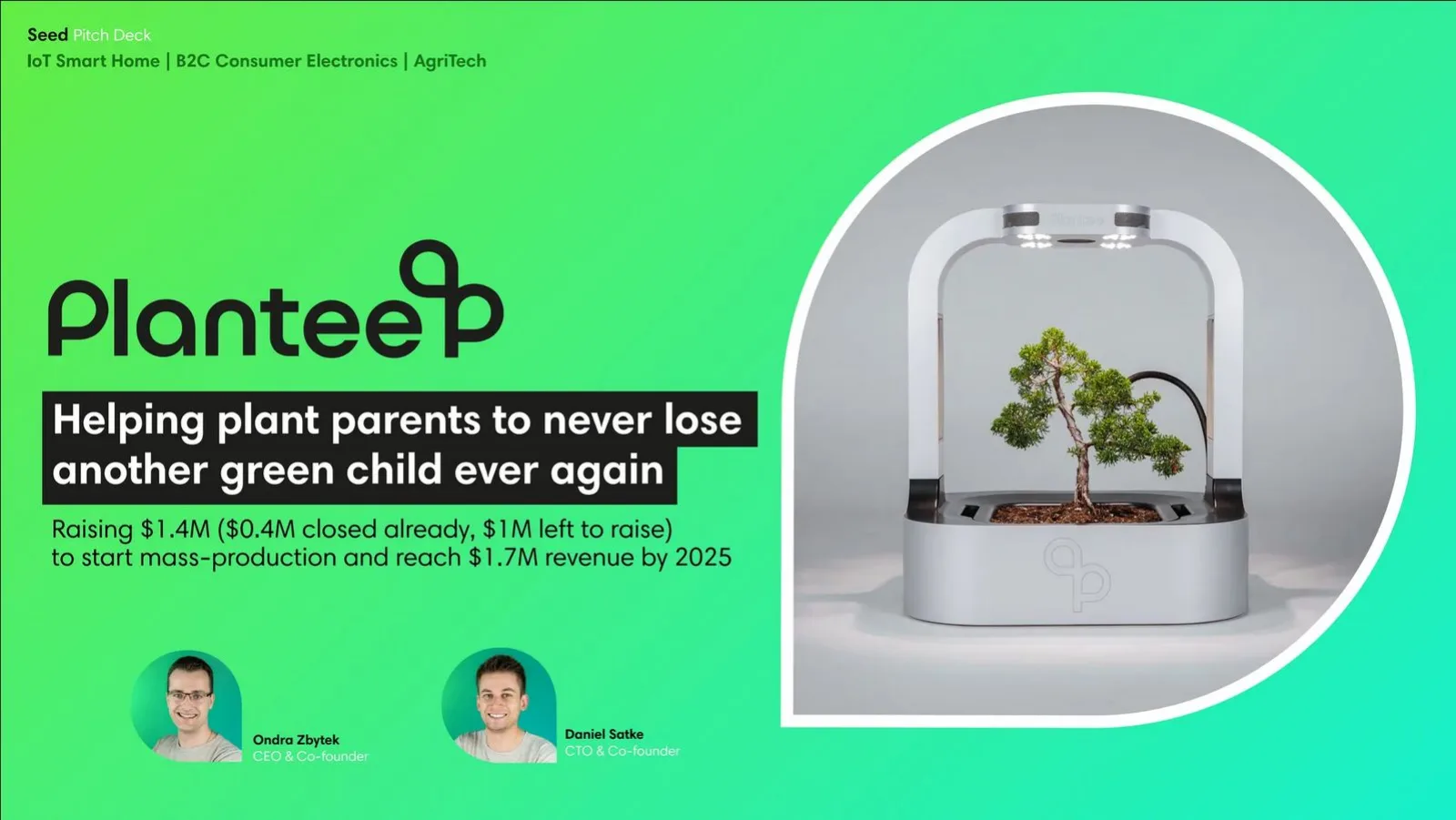 Plantee Innovations pitch deck slide