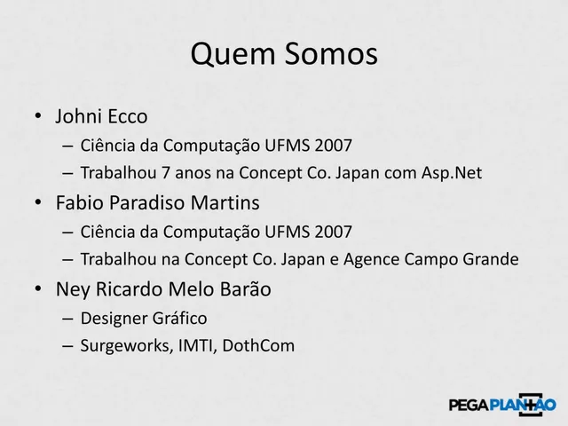 Team slide 3 from Pega Plantão