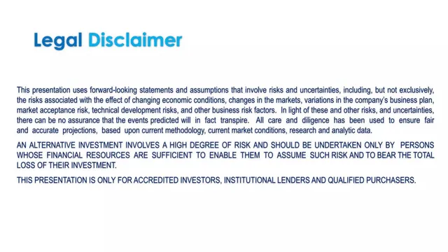 Disclaimer slide 2 from PersonalCare