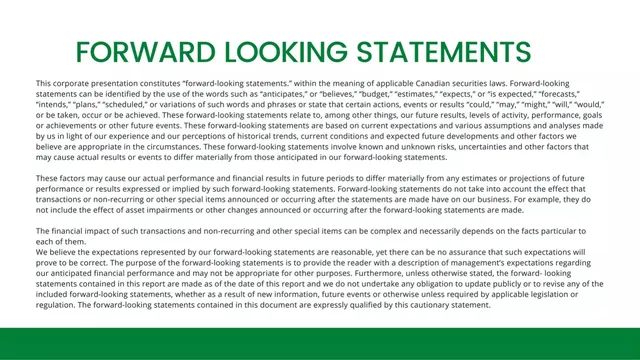 Disclaimer slide 2 from Plan