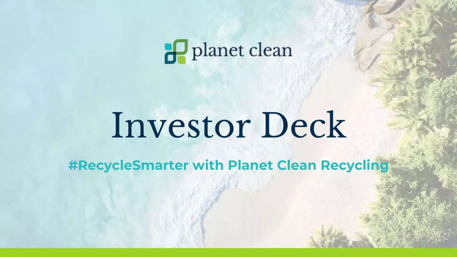 Planet Clean II pitch deck slide