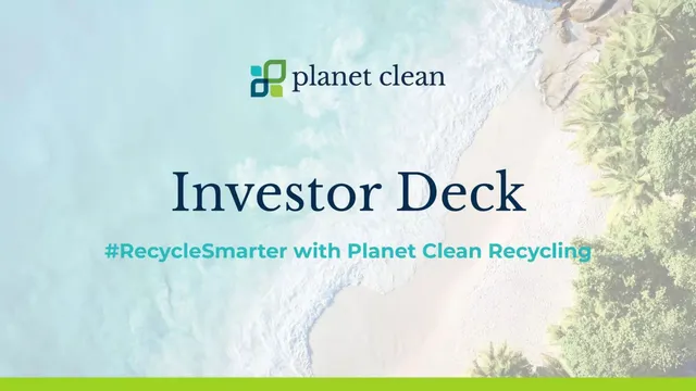 Planet Clean Recycling International (PCRI) pitch deck cover