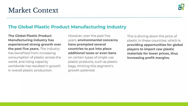 Market analysis / overview slide 4 from Planet Clean Recycling International (PCRI)