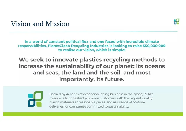 Vision slide 2 from PlanetClean Recycle Industries