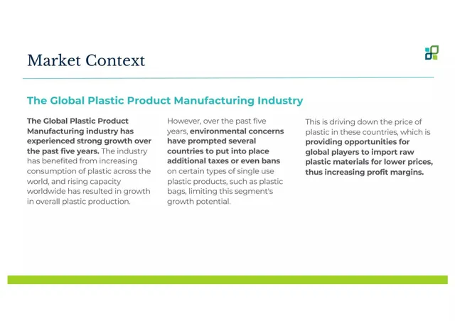 Market analysis / overview slide 5 from PlanetClean Recycle Industries