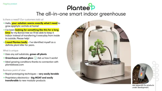 Product / solution slide 9 from Plantee Innovations