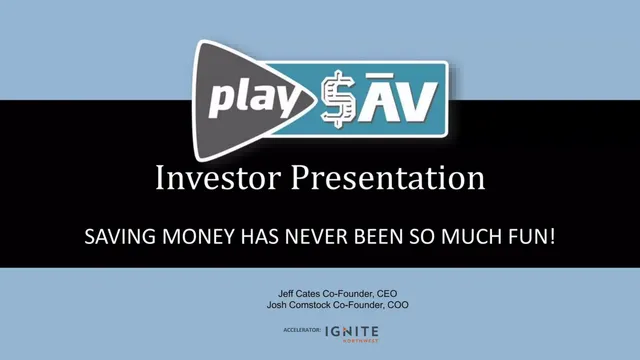 PlaySav pitch deck cover