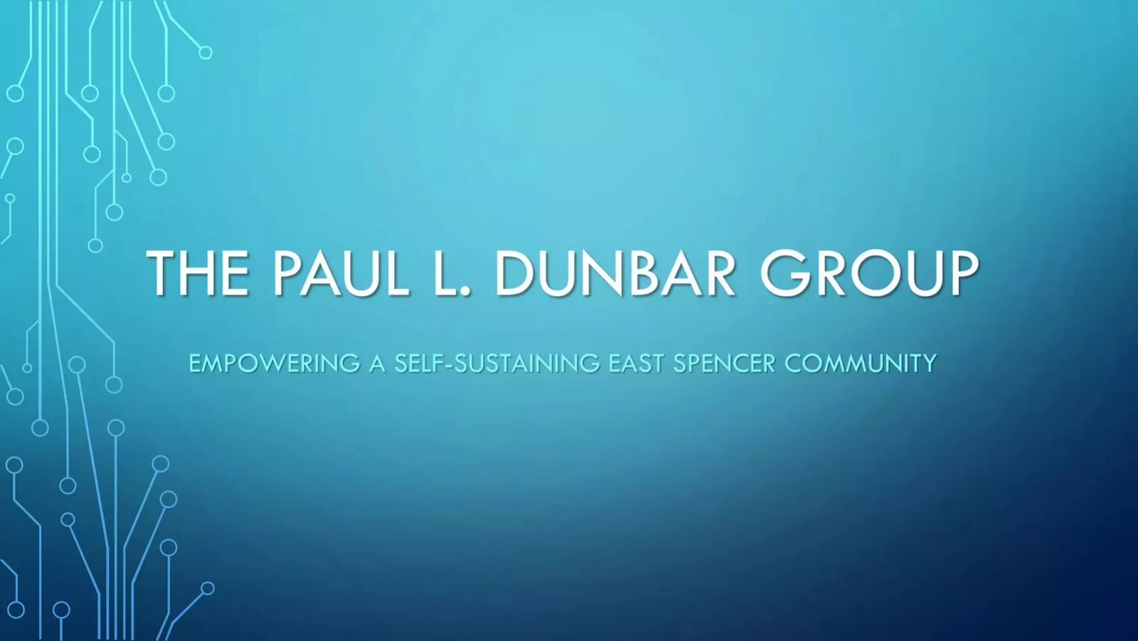 The Paul L. Dunbar Group (PLDG) pitch deck slide