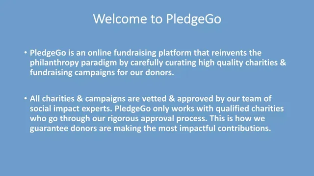 Product / solution slide 2 from PledgeGo