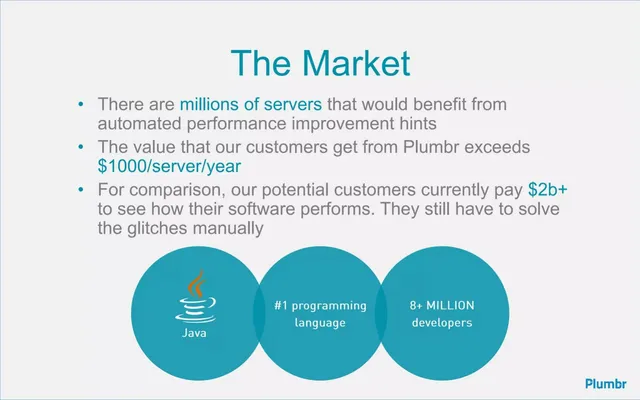 Market sizing / opportunity slide 3 from Plumbr