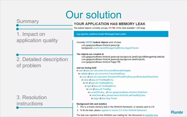 Product / solution slide 5 from Plumbr