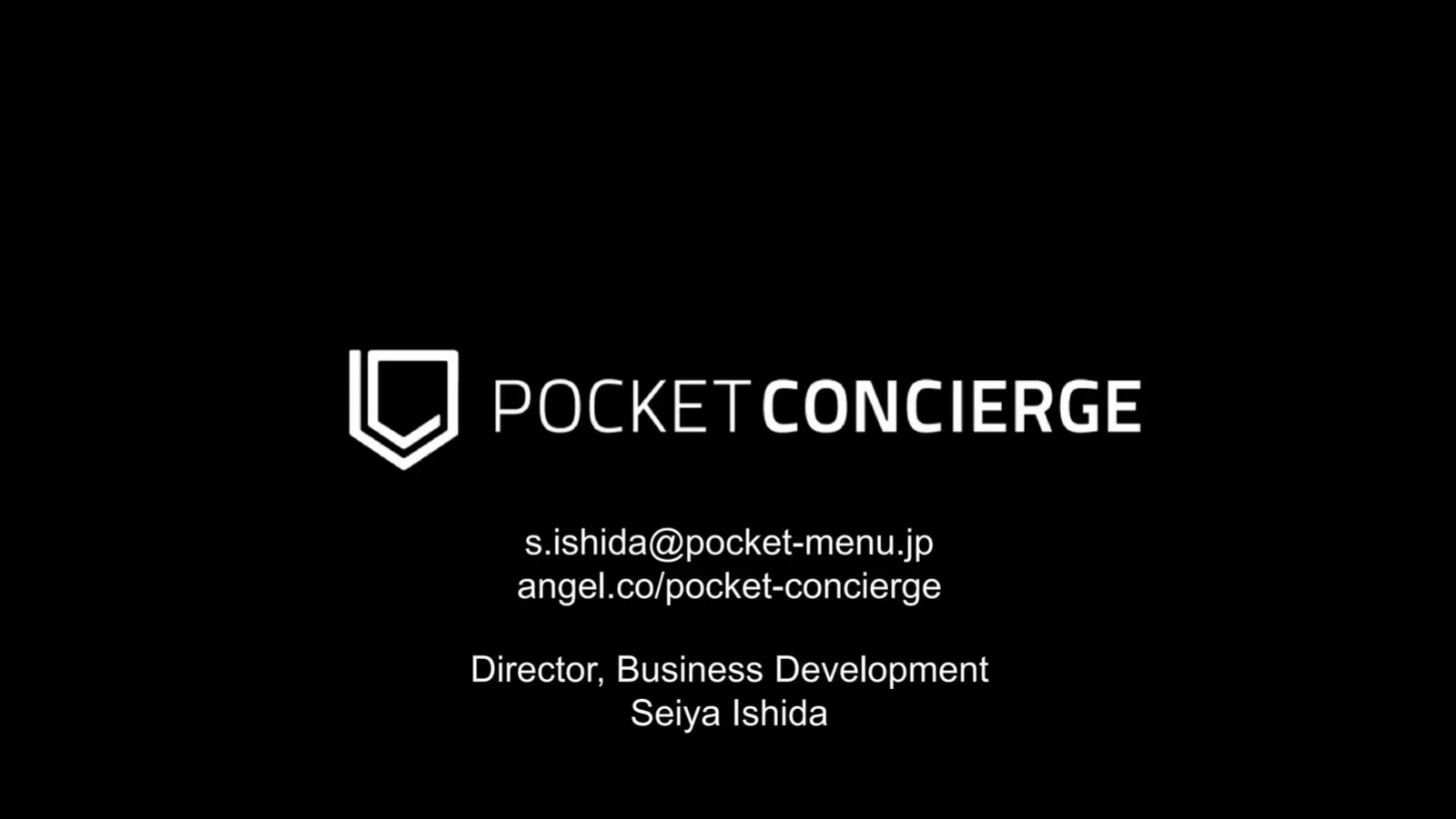Pocket Concierge pitch deck slide