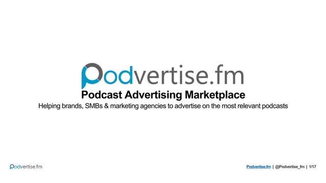 Podvertise.fm pitch deck cover