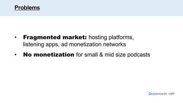 Problem slide 2 from Podvertise.fm