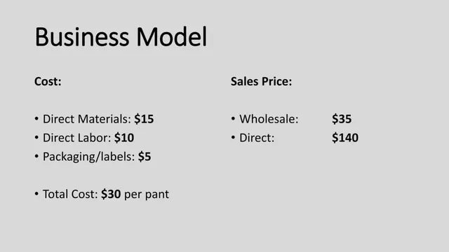 Business model / revenue streams slide 4 from Polar Pants