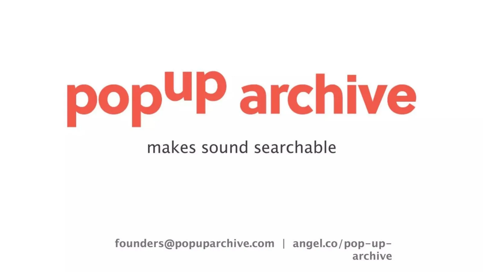 Pop Up Archive pitch deck slide