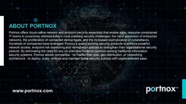 Product / solution slide 13 from Portnox