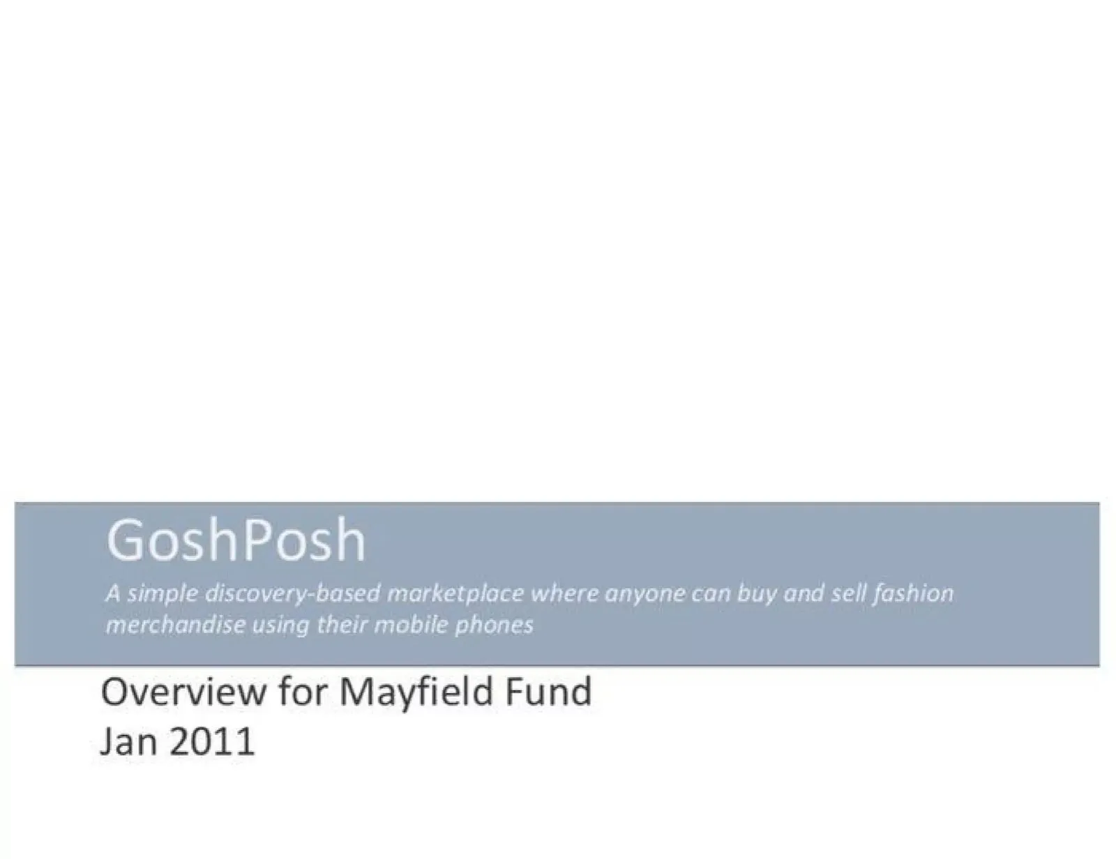 Poshmark pitch deck slide