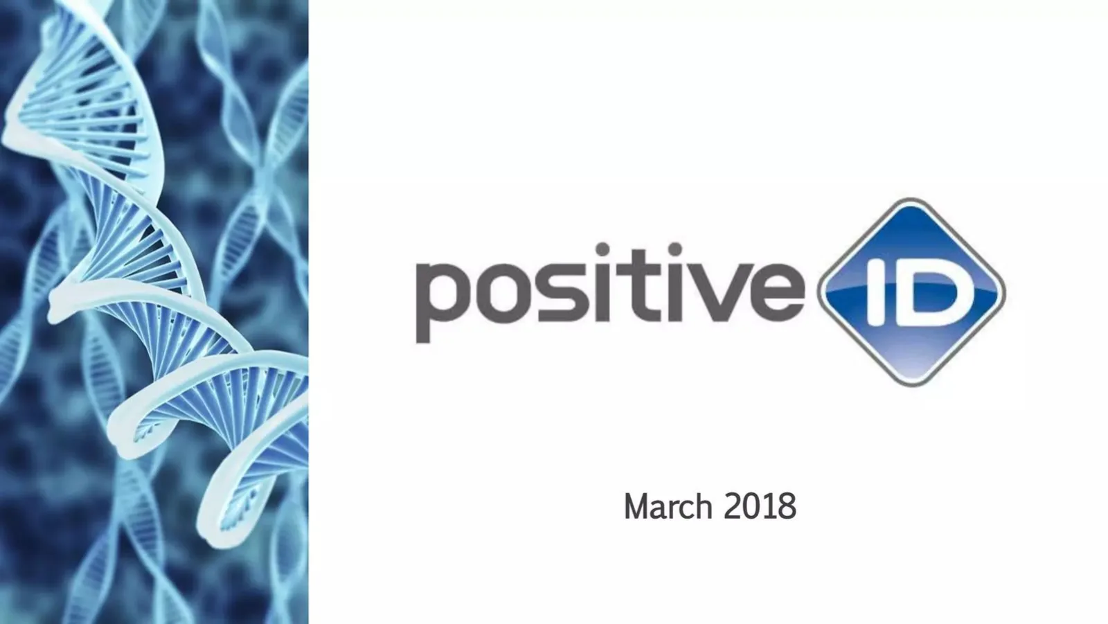 PositiveID pitch deck slide