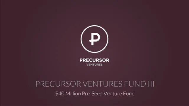 Precursor Fund III pitch deck cover