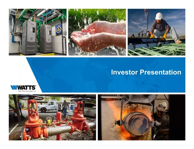 Watts Water Technologies, Inc. pitch deck cover