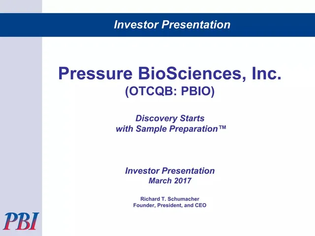 Pressure BioSciences, Inc. pitch deck cover