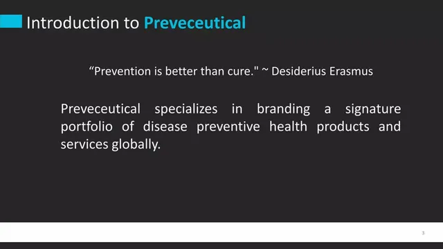 Company overview slide 3 from Preveceutical Medical Inc.