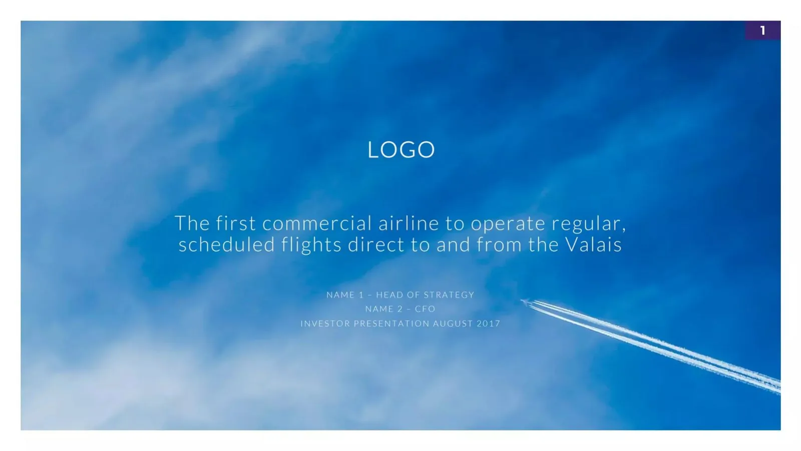 Private Airline pitch deck slide