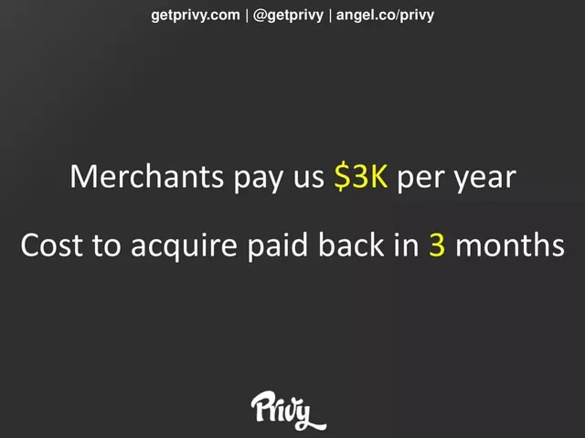 Business model / revenue streams slide 4 from Privy